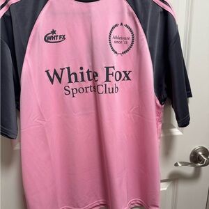White Fox Boutique Pink and Black Sports Club Jersey